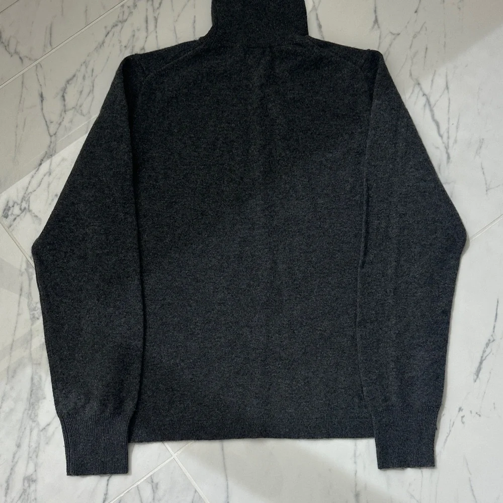 J Crew 100% Cashmere Turtleneck Sweater sz L Dark Grey - Picture 8 of 12